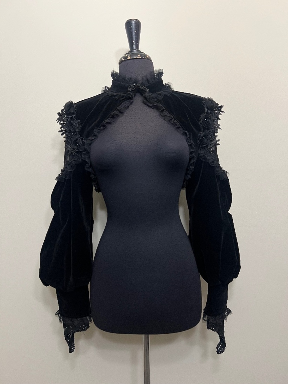 Dark in Love Mesh and Floral Detail Bolero